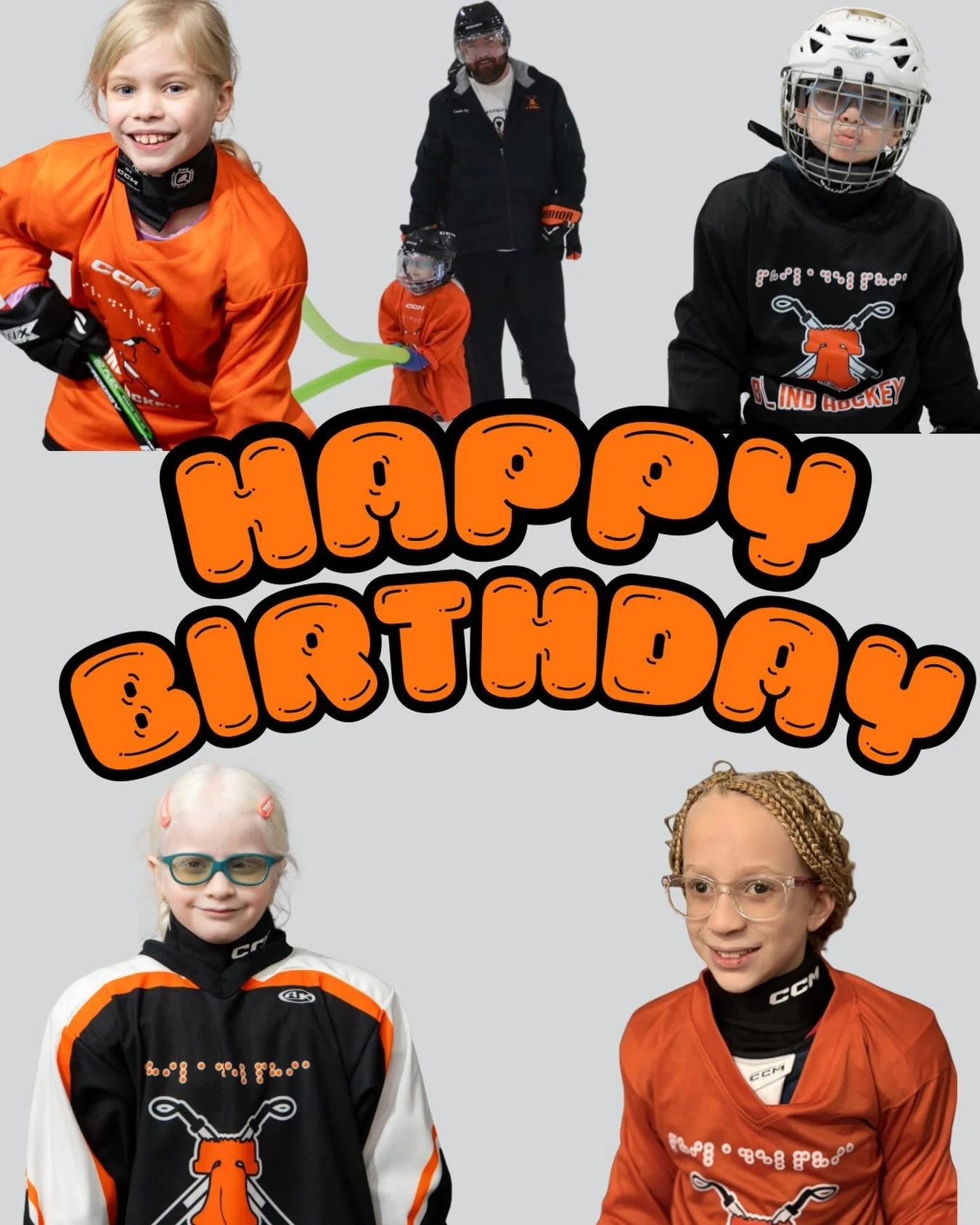 Happy Birthday to all our athletes and coach who celebrate their special day in May! 🧡🏒 
&bull;
&bull;
&bull;
#HappyBirthday #BlindHockey #HockeyFamily #PhlBlindHockey #HockeyIsForEveryone