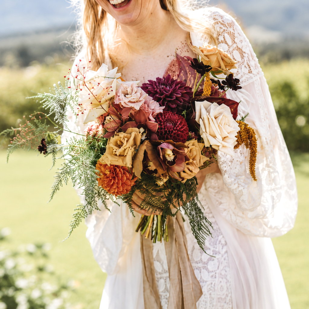 colorado red rock wedding florist fall bridal bouquet moandcofloral 