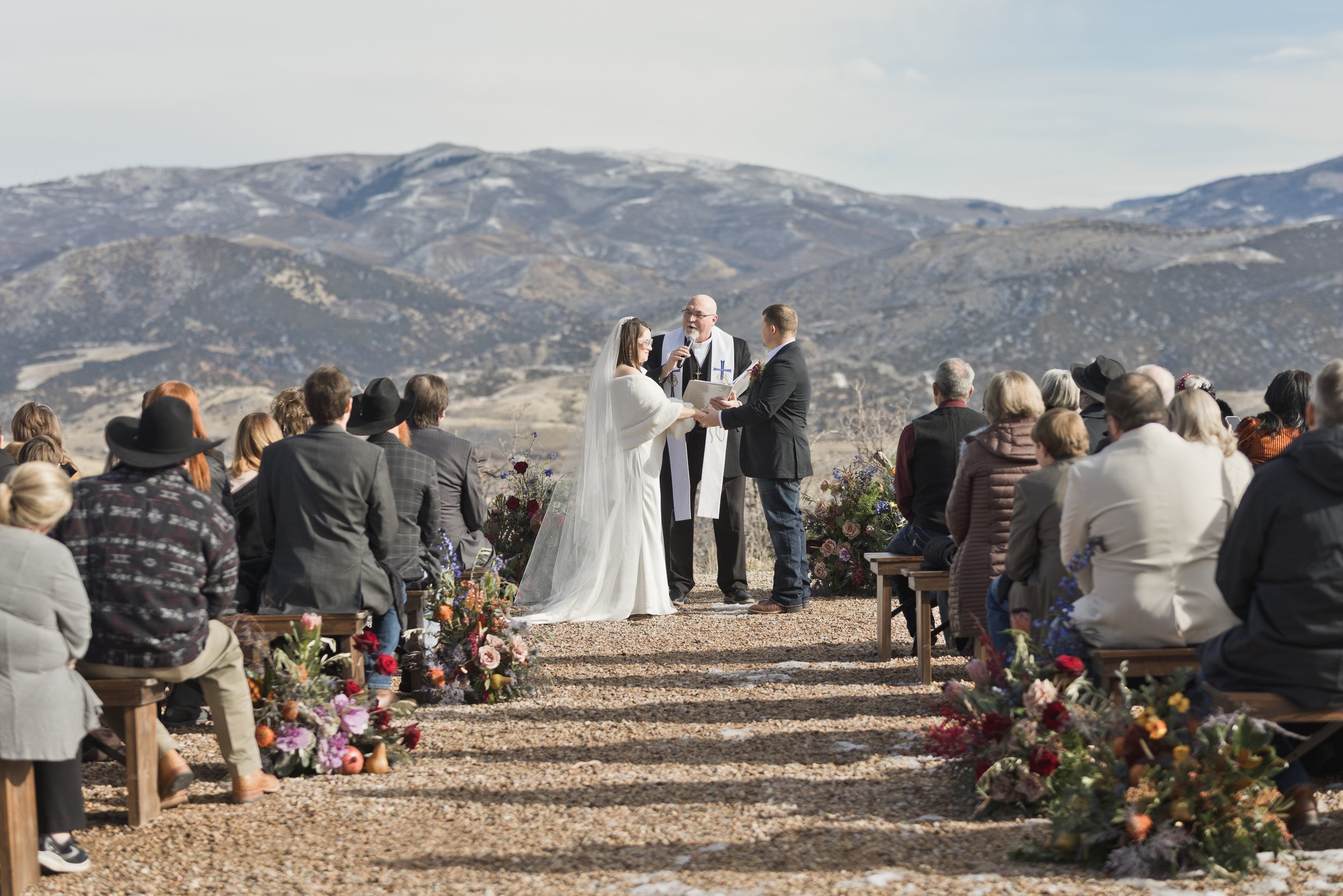 jewel tone wild lush western mountain wedding bridal ceremony reception moandcofloral highwest utah