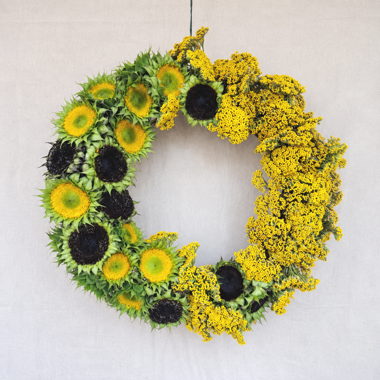 sunflower yarrow modern fall wreath park city utah autumn