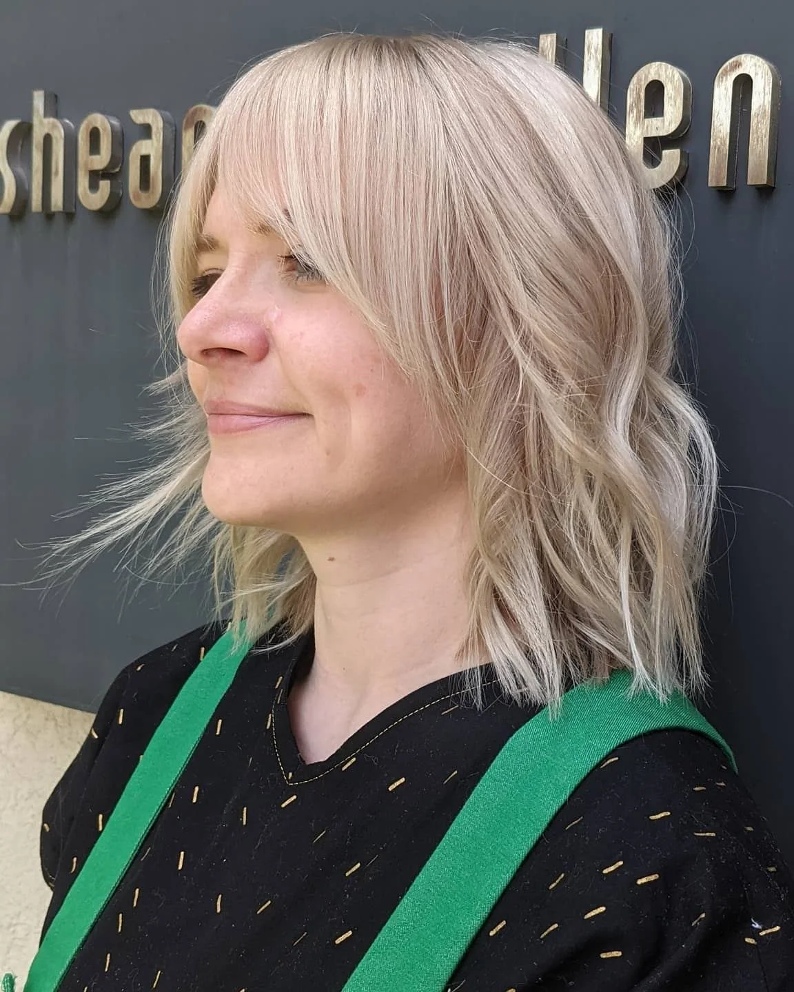 A little throwback from the archives! This creamy blonde bob with curtain bangs from our stylist Meg Hansen (@megs_hairlifeslc) is a cut that doesn't go out of style.

It's a classic combo for a reason &mdash; soft, face-framing curtain bangs paired 