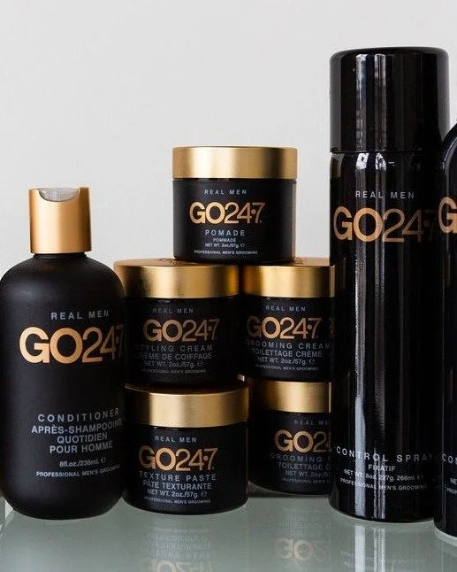 Men deserve grooming that feels luxurious, not complicated &mdash; which is exactly why we're selective about what we carry at our salon.

@go247 is one of our preferred product lines for men, covering everything from shampoo and conditioner to pomad