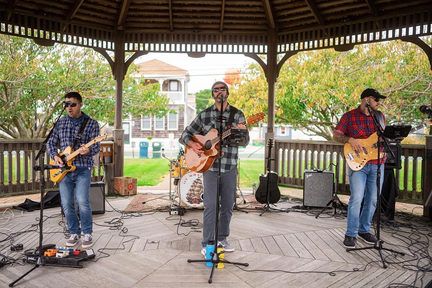 Band playing in the pavilion at the 2021 Fall Fest in Beach Haven New Jersey 