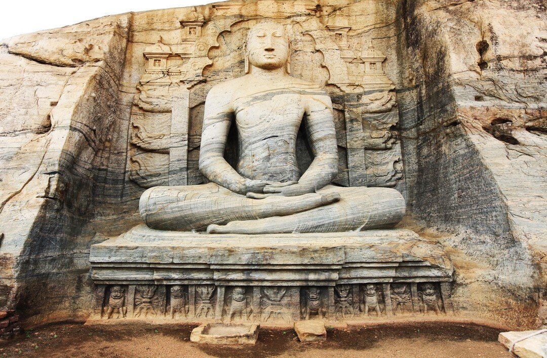 UNESCO World Heritage Site is Polonnaruwa.  Sri Lanka has a total of 8 UNESCO sites and this is one of our favourites.  After Anuradhapura was destroyed in the 9th century, Polonnaruwa became the second capital of Sri Lanka.  This moonstone is a comm
