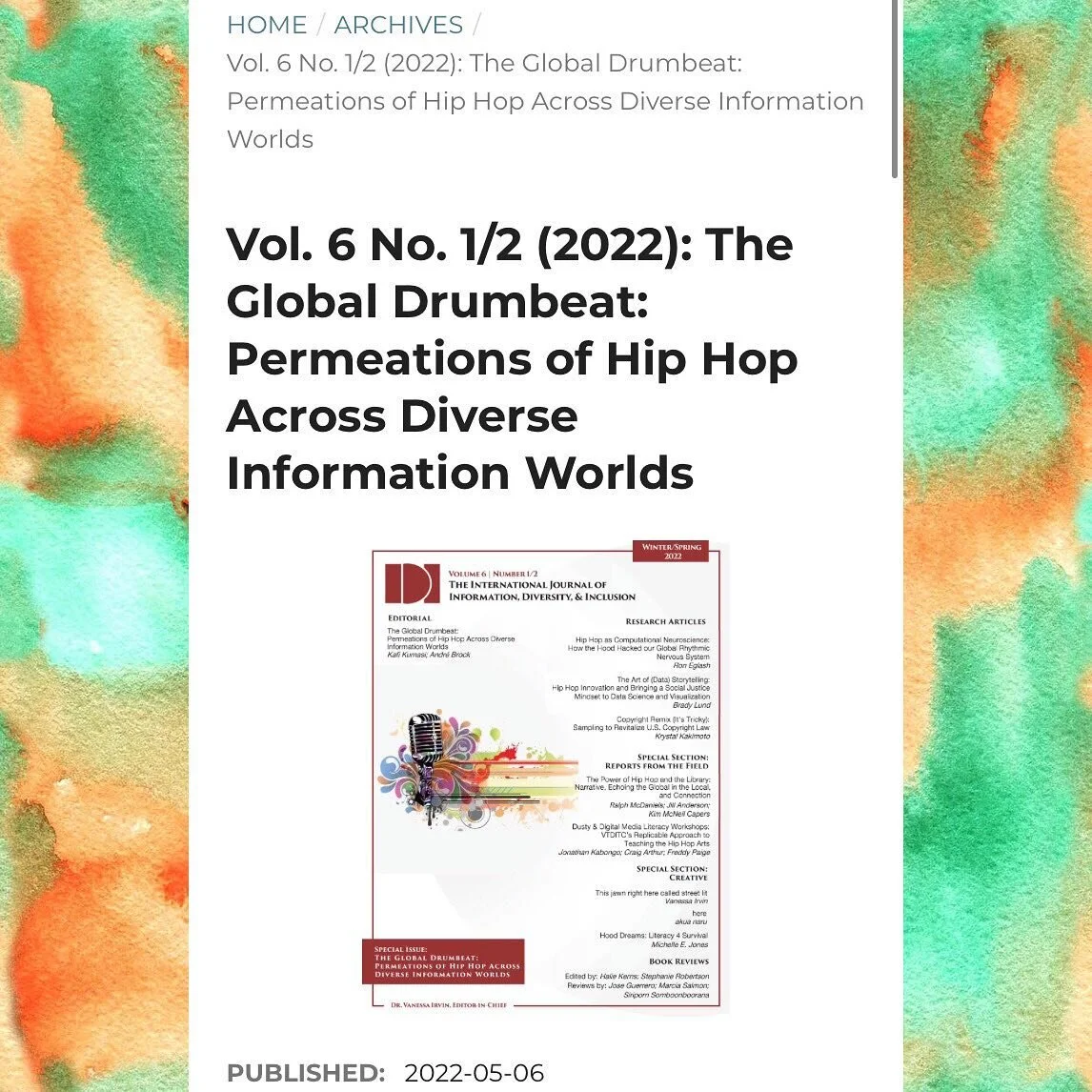 🚨new article alert🚨 After a year of work, the #VTDITC Crew&rsquo;s latest article is finally available and - even better - it&rsquo;s #openaccess (aka $free99). This one was written by former Creative Director @jon.kabongo and program co-founders @