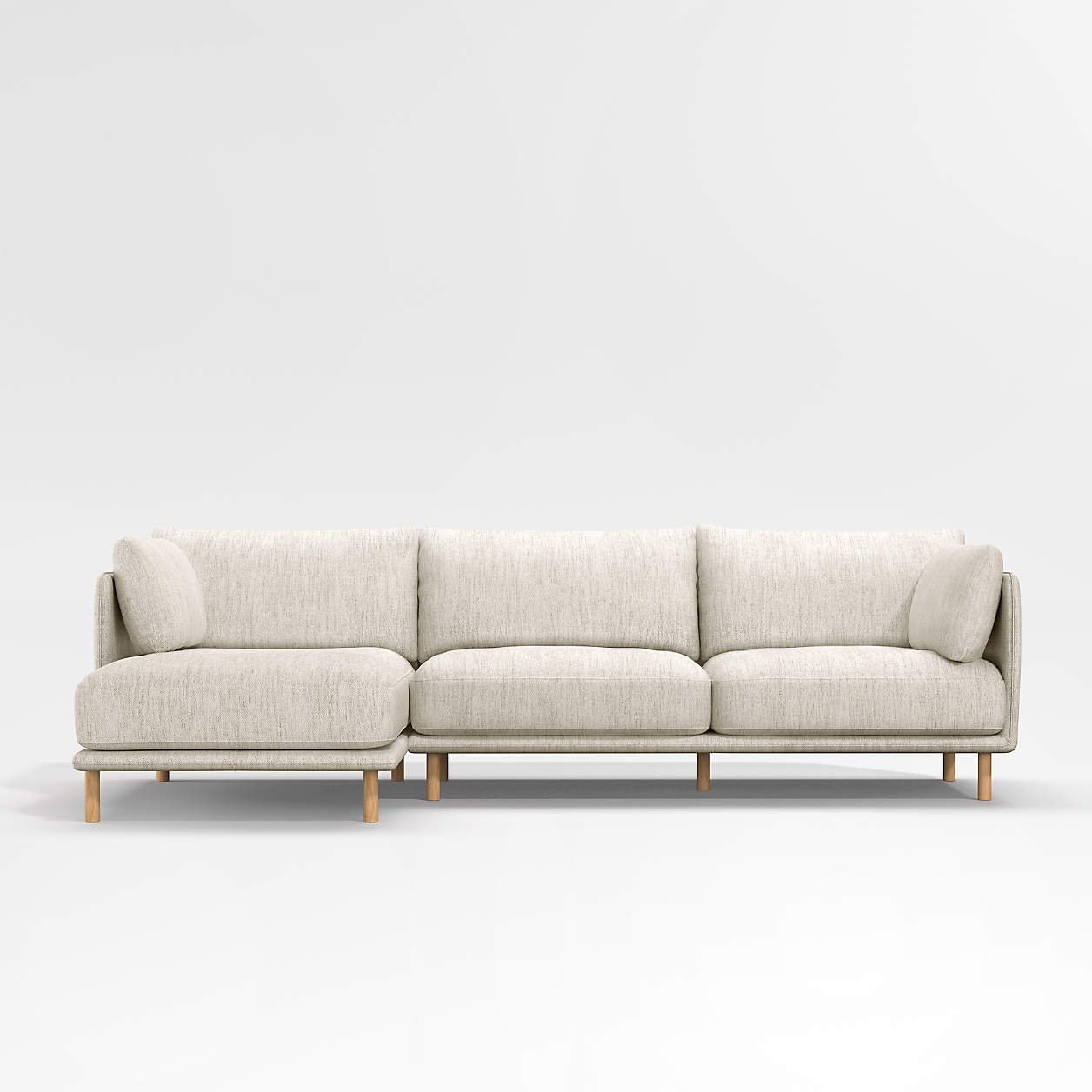 Wells 2-Piece Chaise Sectional with Natural Leg Finish