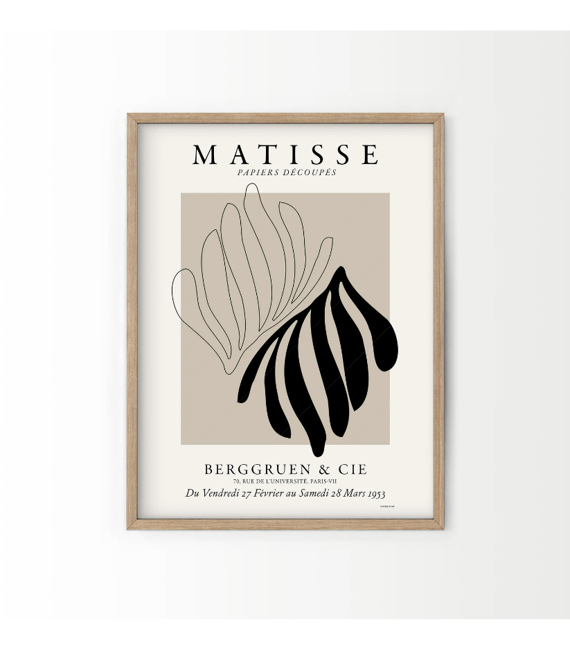 ADD TO FAVORITES Line Art Prints Matisse Print Minimal Wall Decor Leaf 