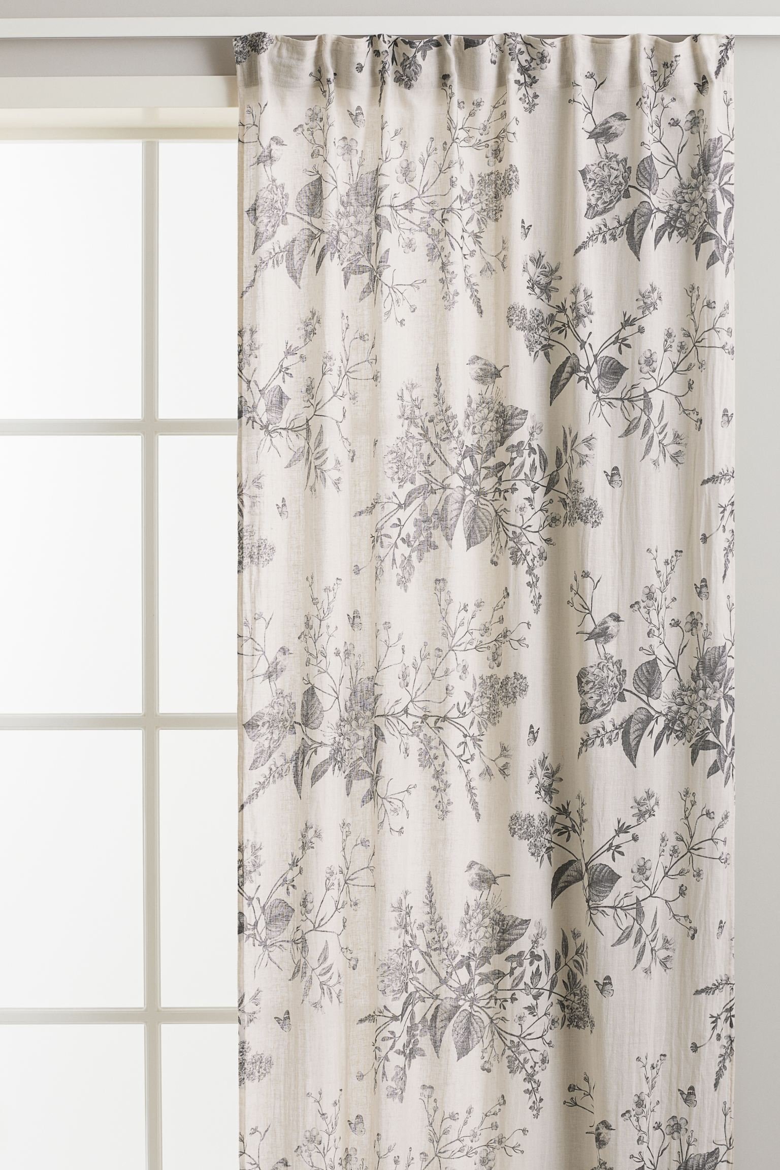Multipatterned Linen-blend Curtains