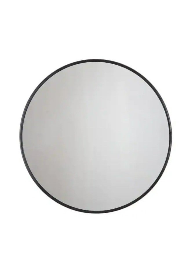 30 in. x 30 in. Modern Round Framed Adelina Black Circular Accent Mirror