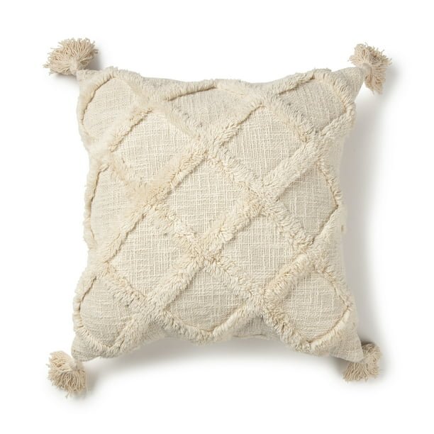 Tufted Trellis Decorative Square Throw Pillow