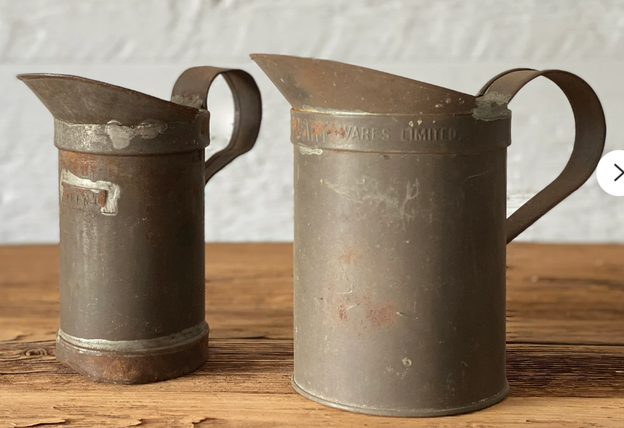 Antique Measuring Tin Pitcher