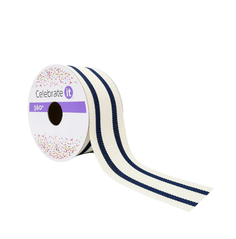 5/8" Grosgrain Ticking Striped Ribbon 