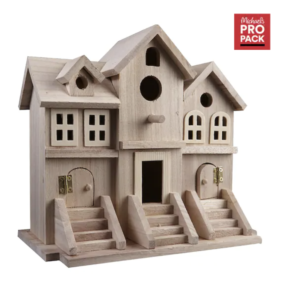 Brownstone Wooden Birdhouse