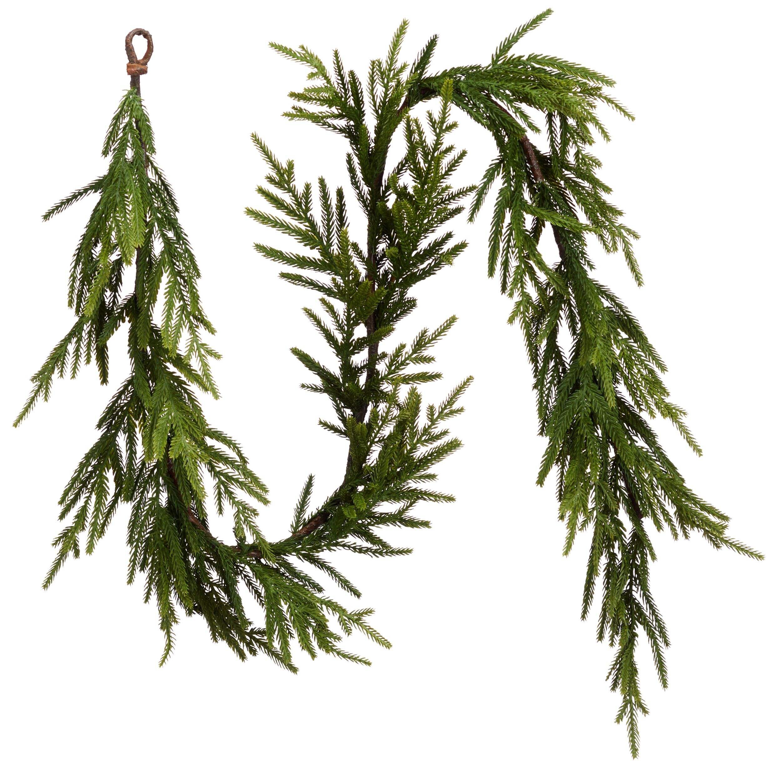 CANVAS Pine Unlit Garland, 6-ft