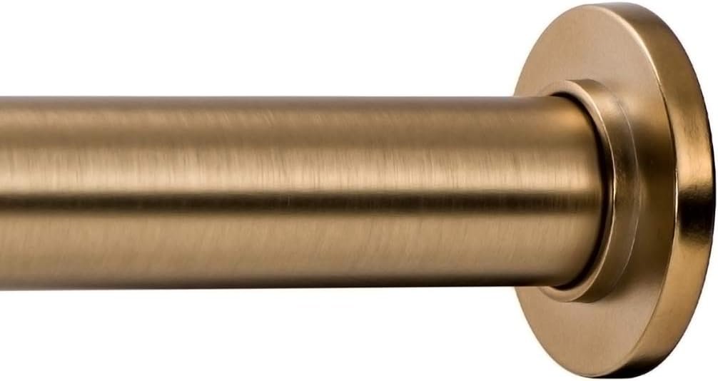 Ivilon Tension Curtain Rod - Spring Tension Rod for Windows or Shower - 54 to 90 Inch. Warm Gold