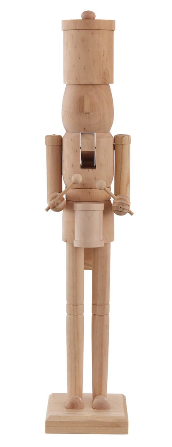 Unfinished Wood Nutcracker Drummer