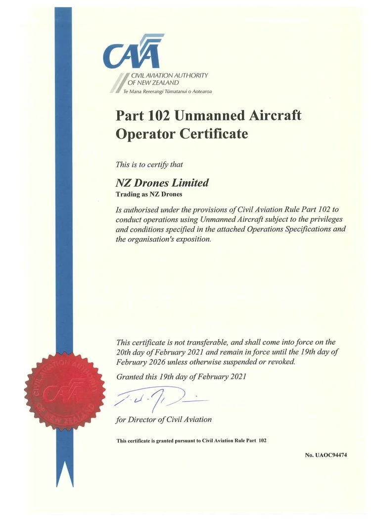 NZ Drones_CAA_Part 102_Certification