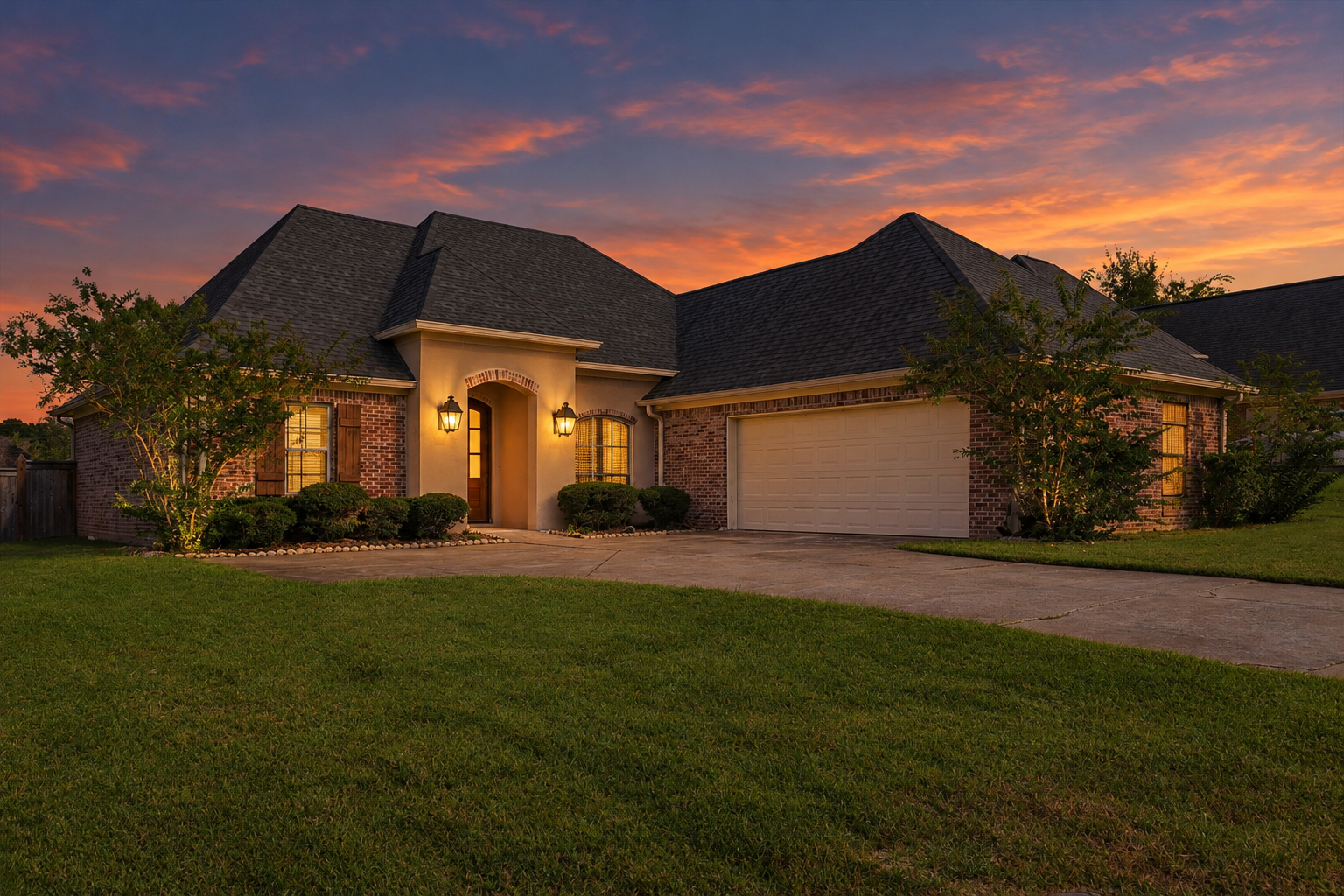 Twilight Glow Over a Suburban Home.png