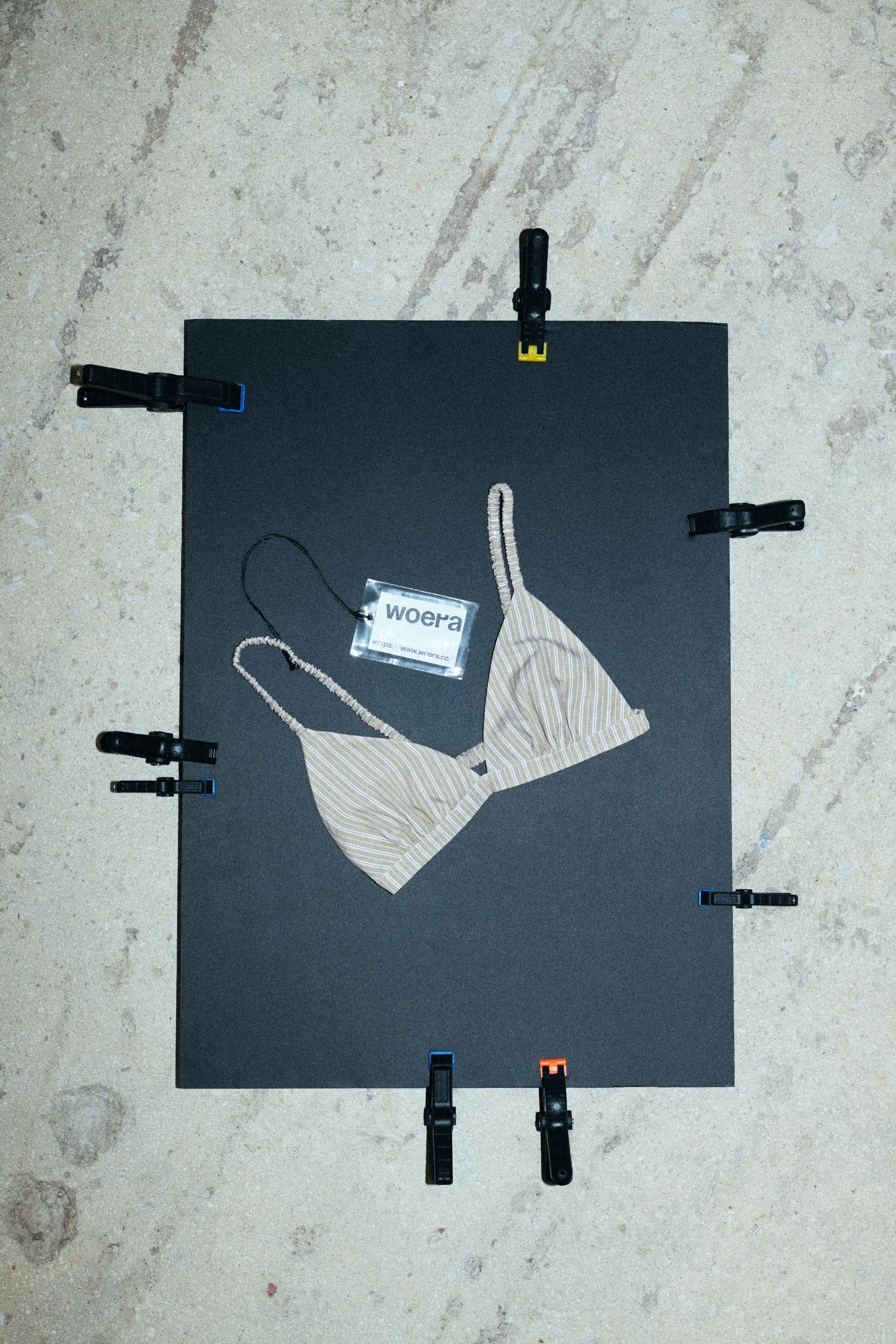 Triangle Bralet Top Stone Stripe