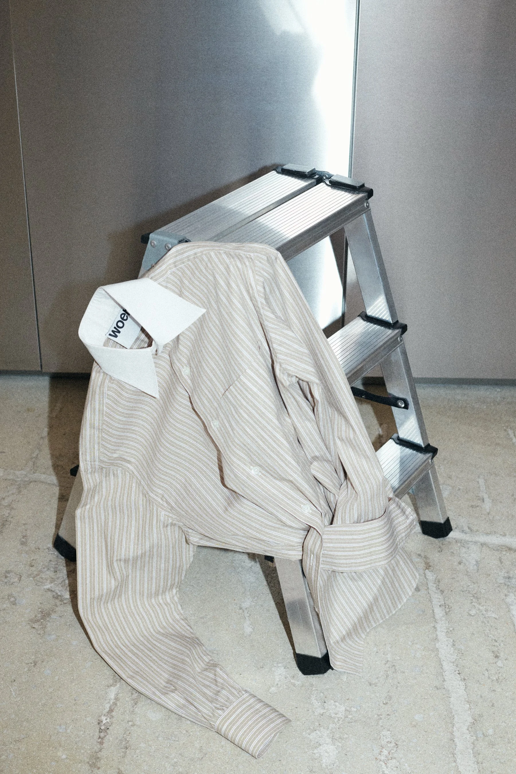 Classic Button Up Stone Stripe