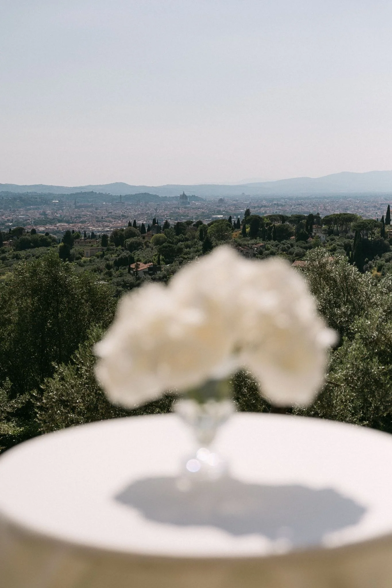 Cocktail hour at Villa Gamberaia overlooking Florence