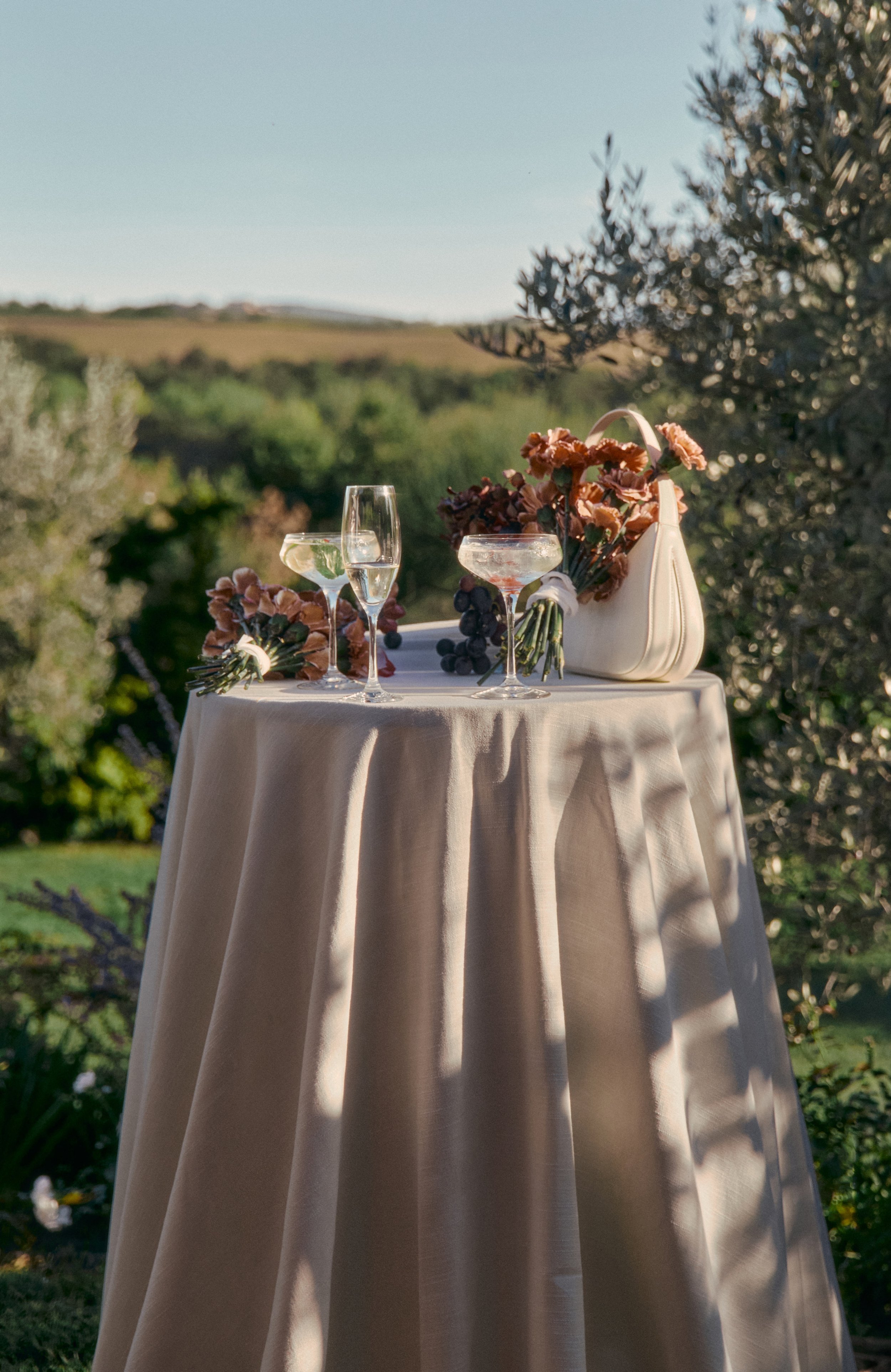 Wedding cocktail high tables