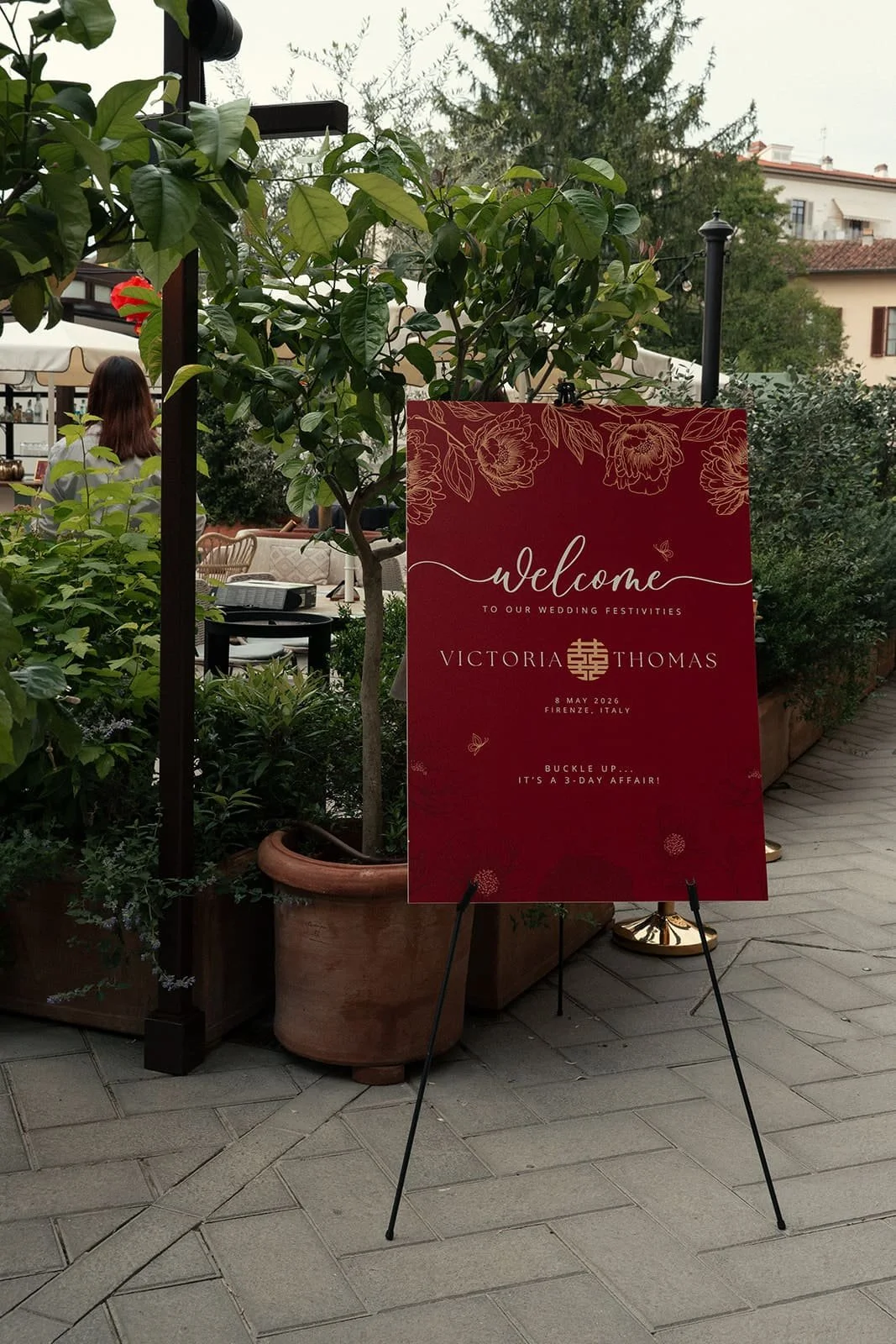 Elegant welcome dinner at The Hoxton Florence with an East Meets West wedding theme