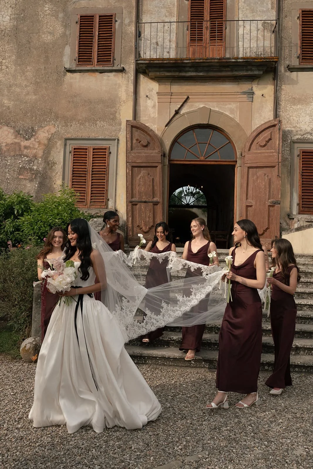 Burgundy bridesmaids dresses