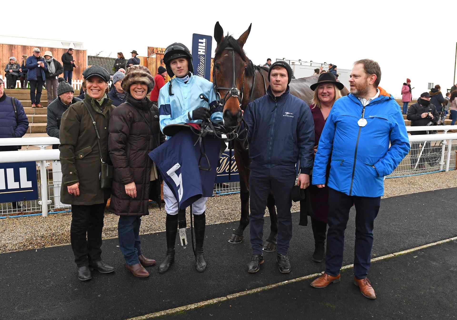 Mount Tempest and owners in the winners enclosure at Wetherby