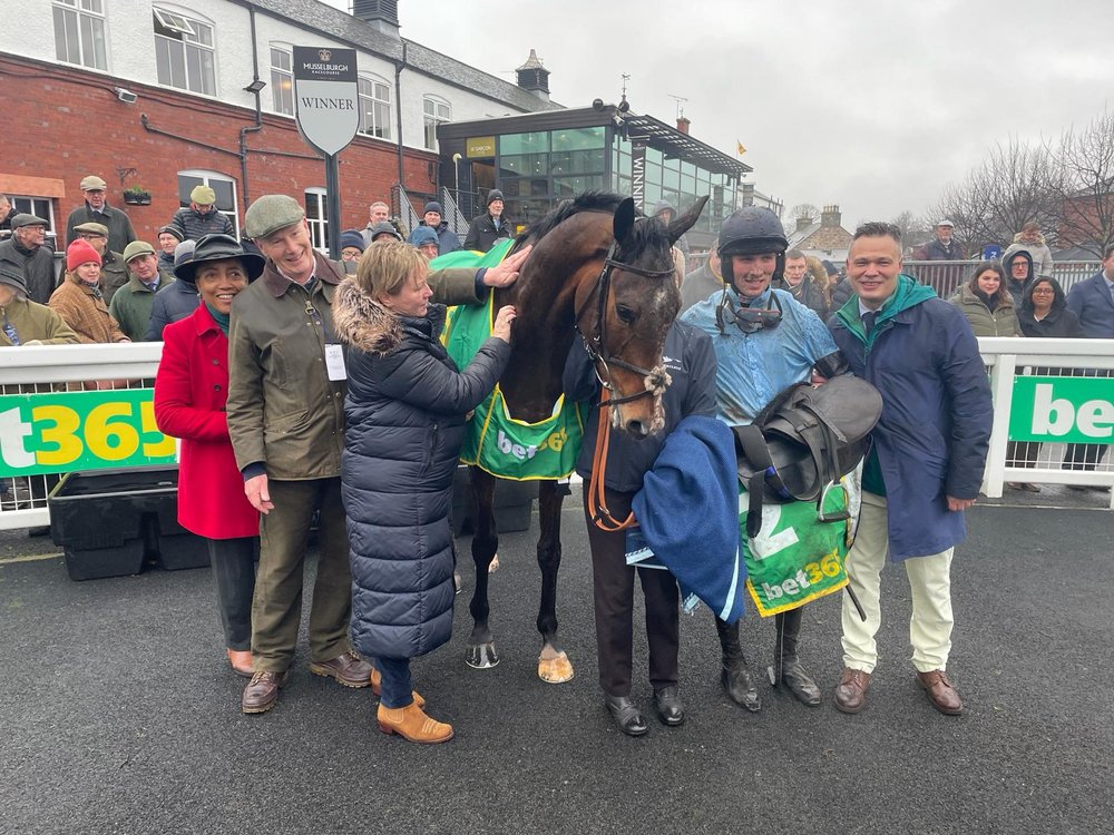 Beau Balko and winning connections Musselburgh
