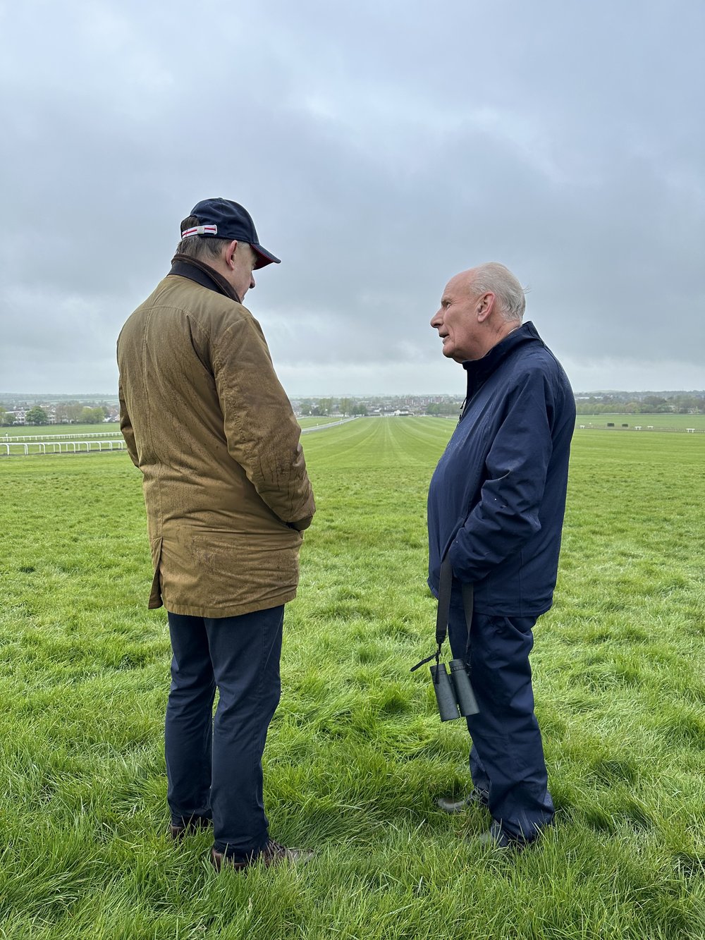 Peter Barrett with Sir Mark Prescott on Warren Hill