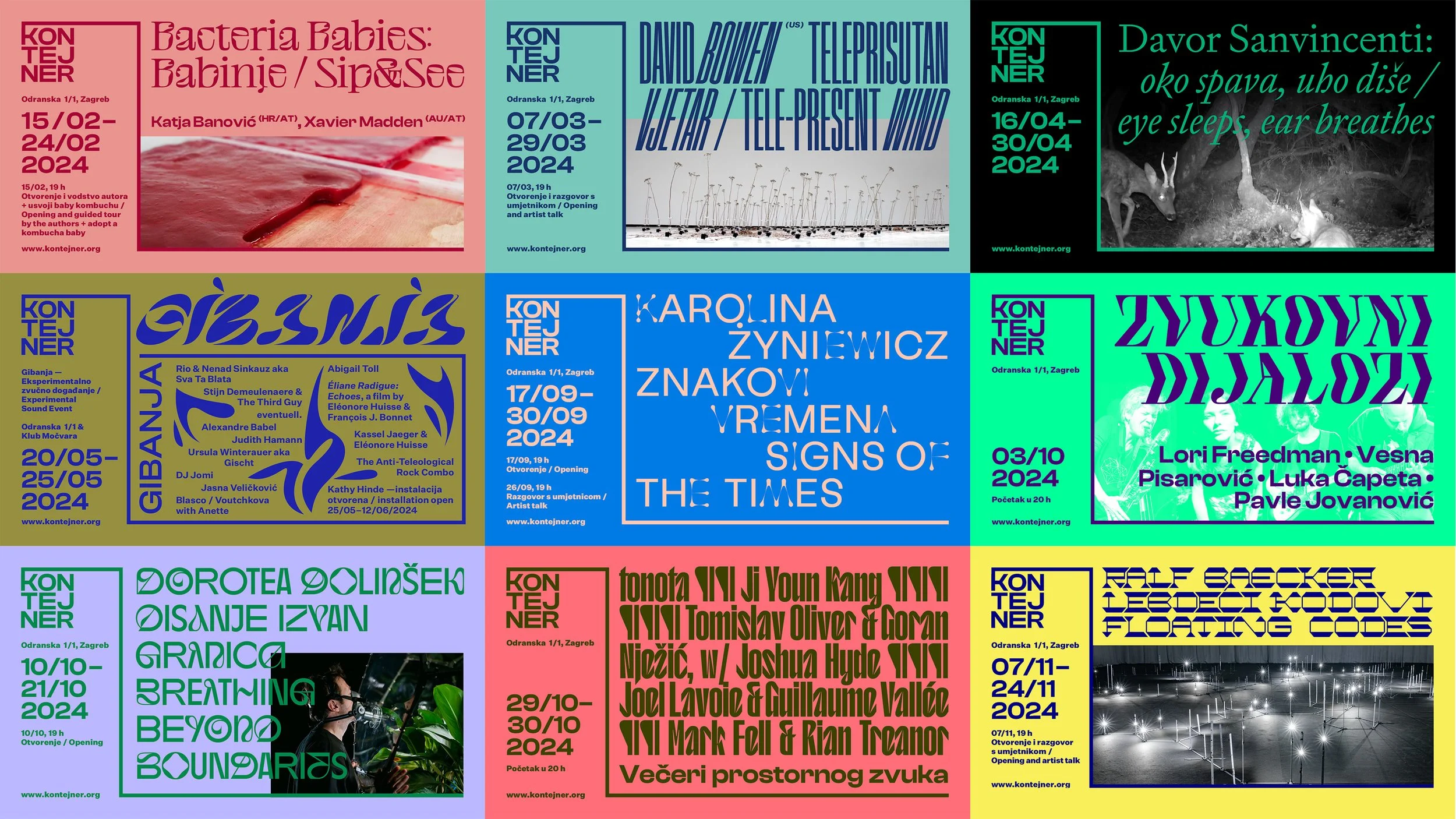 Dizajn događanja u Kontejneru u 2024. i 2025 godini.