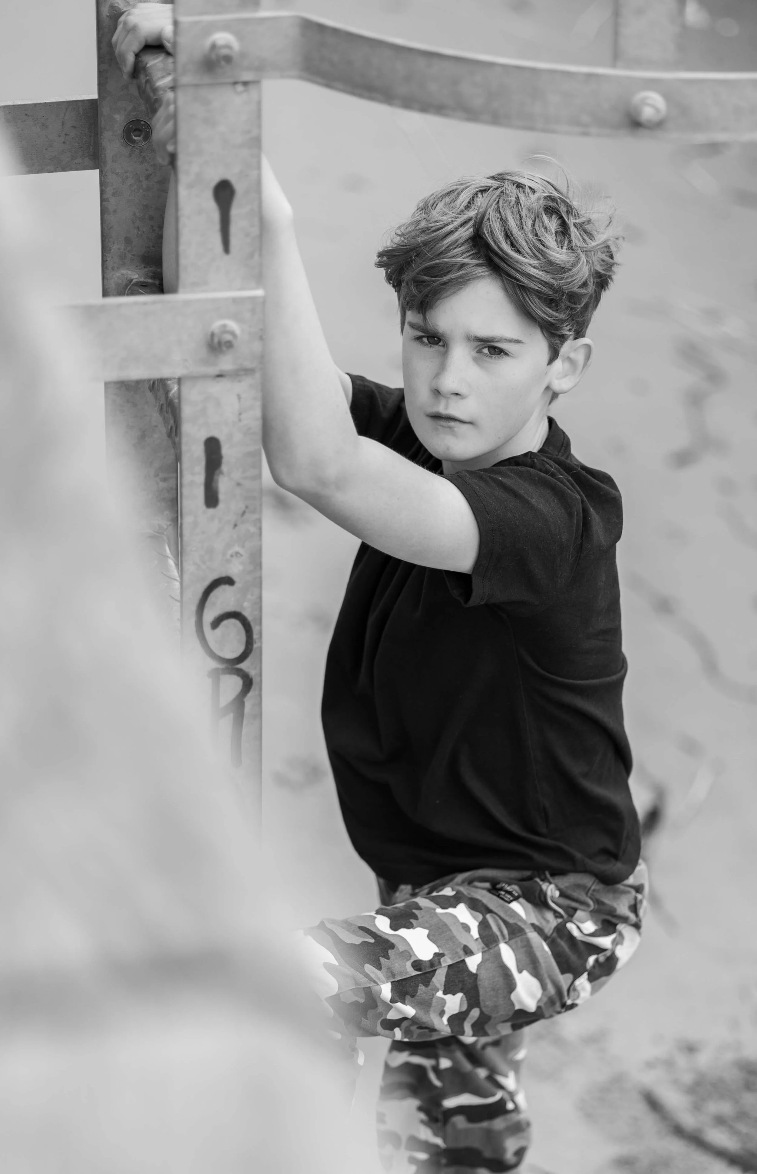 Teen boy modelling portfolio photoshoot outdoors in London