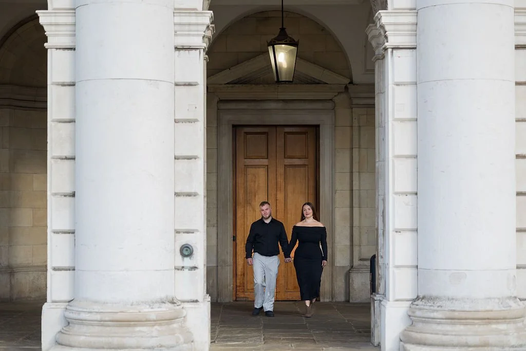 Couple walking through historic Greenwich