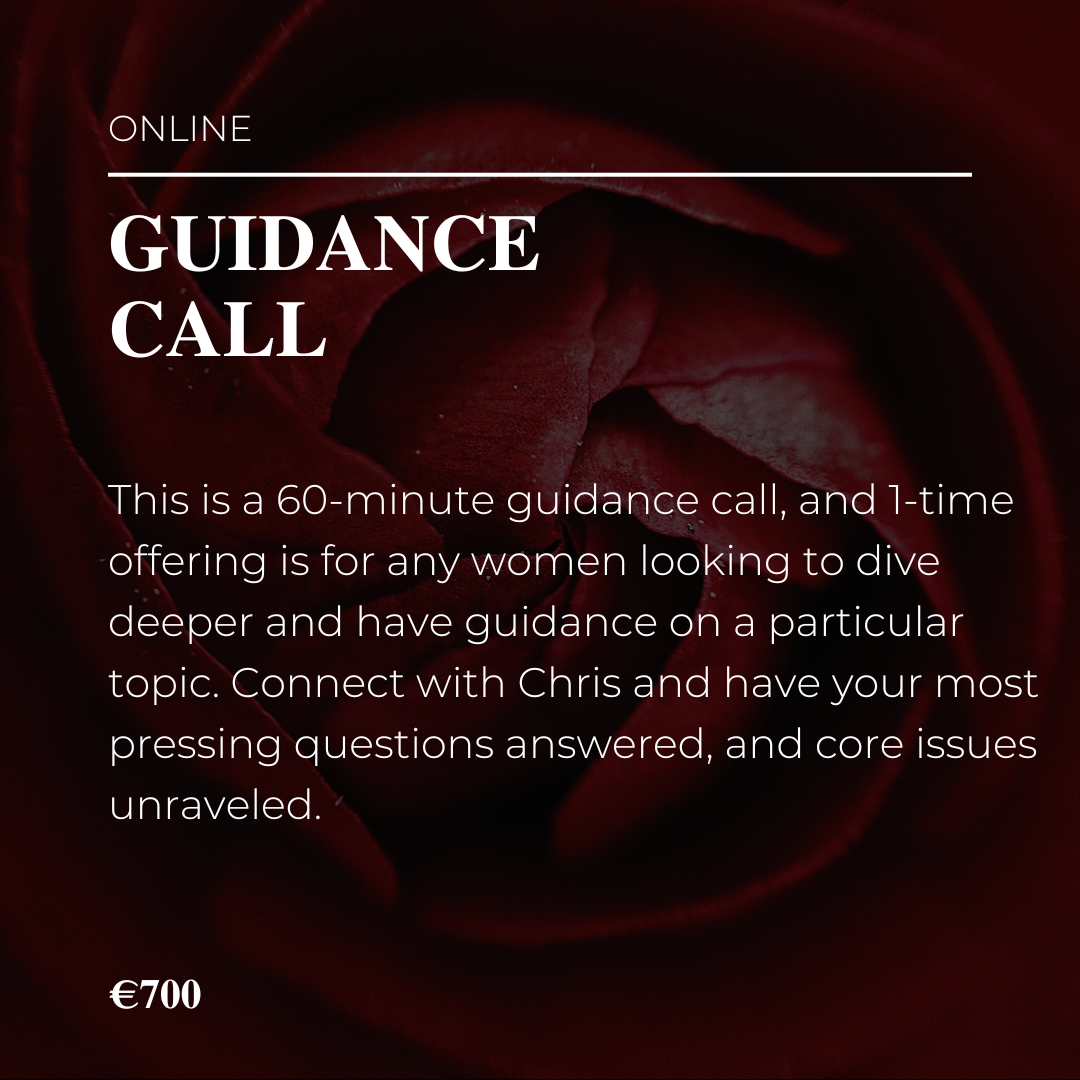 Online guidance call about diving deeper into a specific topic, involving a 60-minute call and a one-time offer for women.
