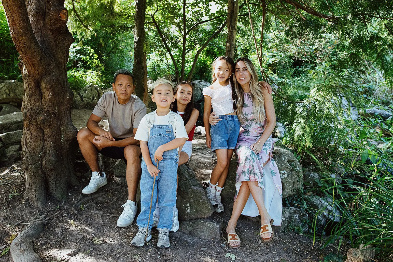 Summer family portrait taken in Rocky Gardens, Preston Park, Brighton.