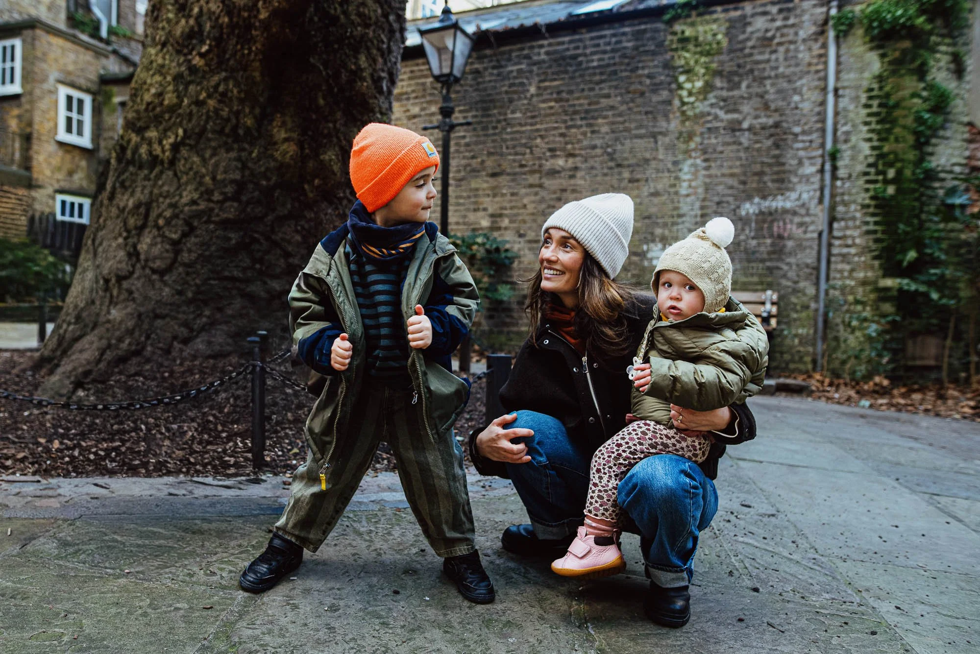 Lifestyle family photography Earlsfield South London,  candid documentary portrait of mother and her 2 children.