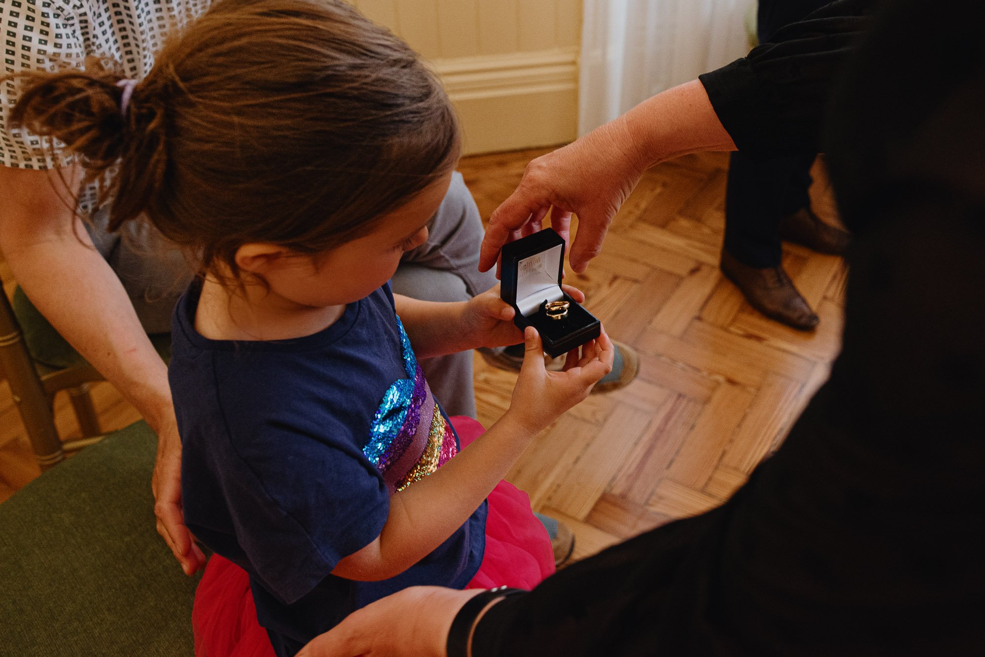 Brighton Town Hall wedding photography, girl with the rings.