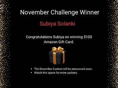 Celebrating Our November Contest Winner! 🎉 Congratulations @rainbowsland_01 for your outstanding participation. Stay tuned for more exciting contests on MyBranz!