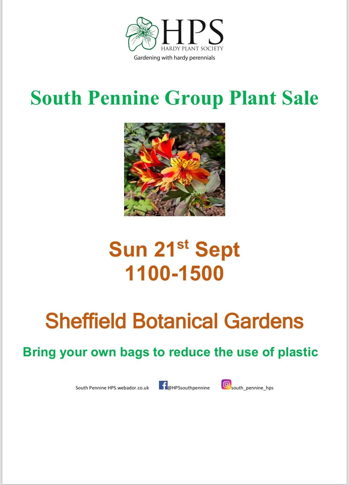Hardy Plant Society Sale of Plants