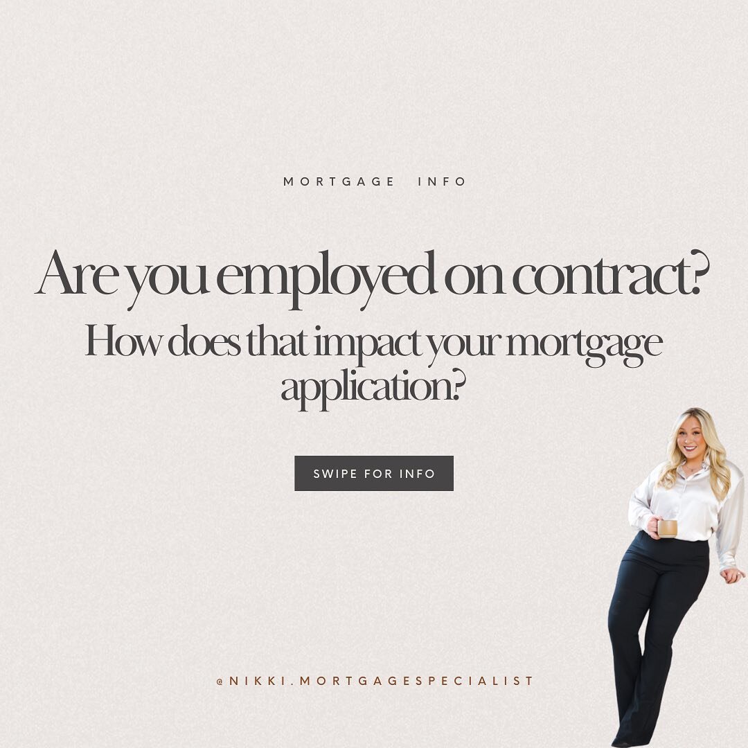 Are you employed on contract? 💭

✨Learn how that might impact you by swiping LEFT! 

Did you find this helpful? Comment below ⬇️ 
&bull;
&bull;
&bull;
#mortgageagent #mortgagebroker #mortgagetips #mortgagetricks #realestate #galtlove #cambridgereale
