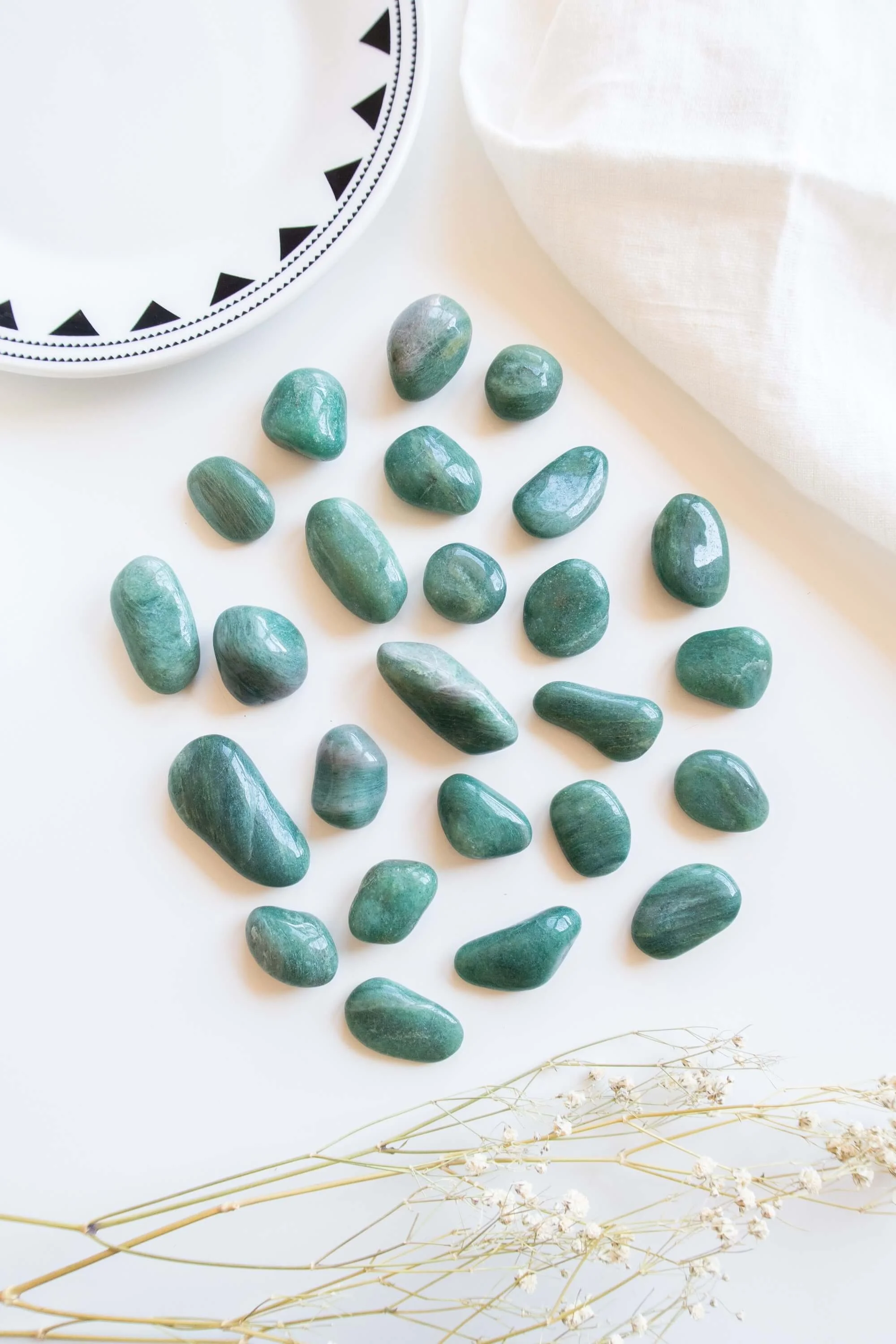 Lot De Perles Avventurina Verte Naturelle - Forme Goutte 12x20 Mm - Fil De 40 Cm