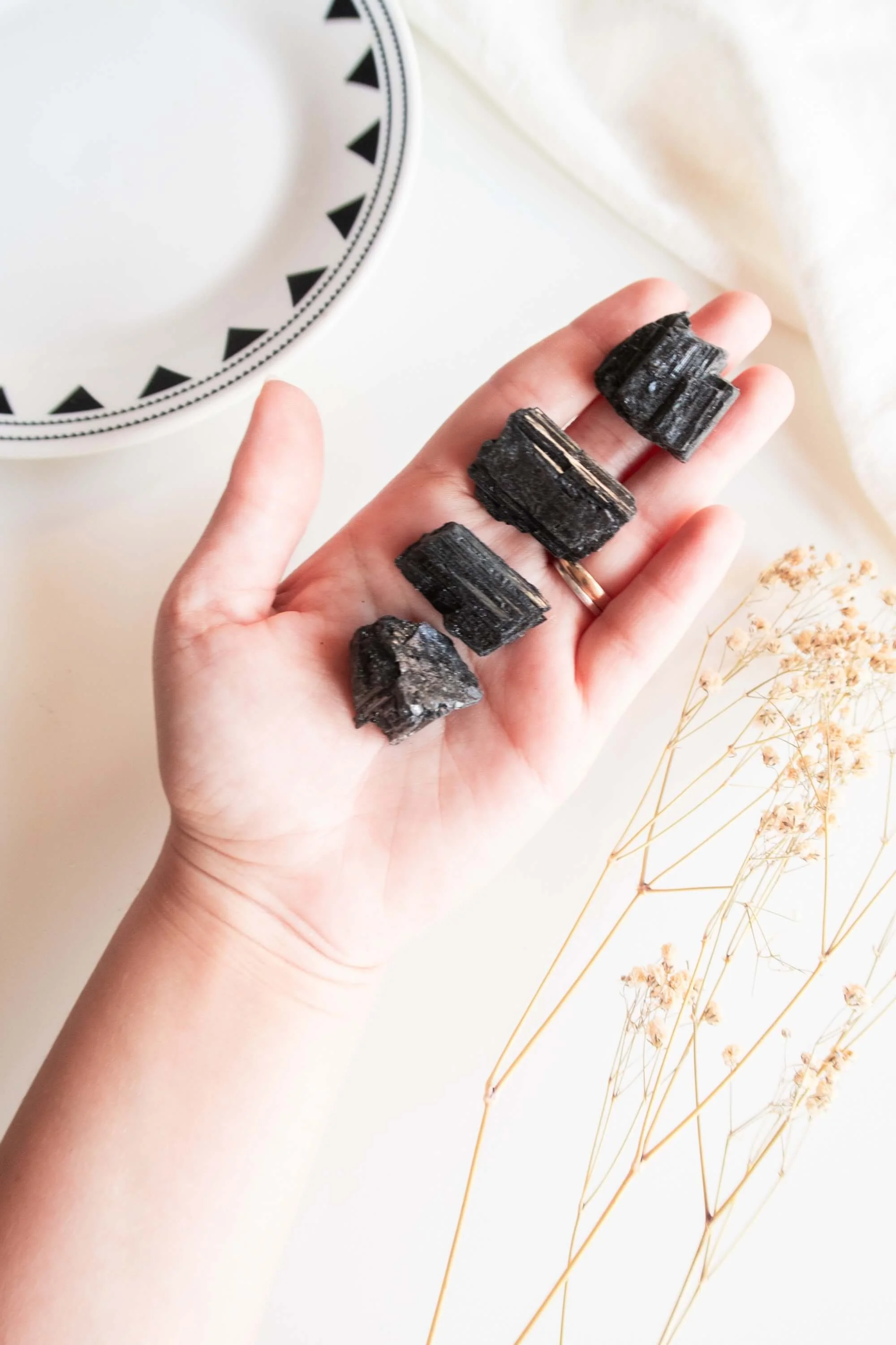 Ciondolo Pietra Tormalina Nera Pezzo Reiki Chakra Cristallo Pietra - Foto 8