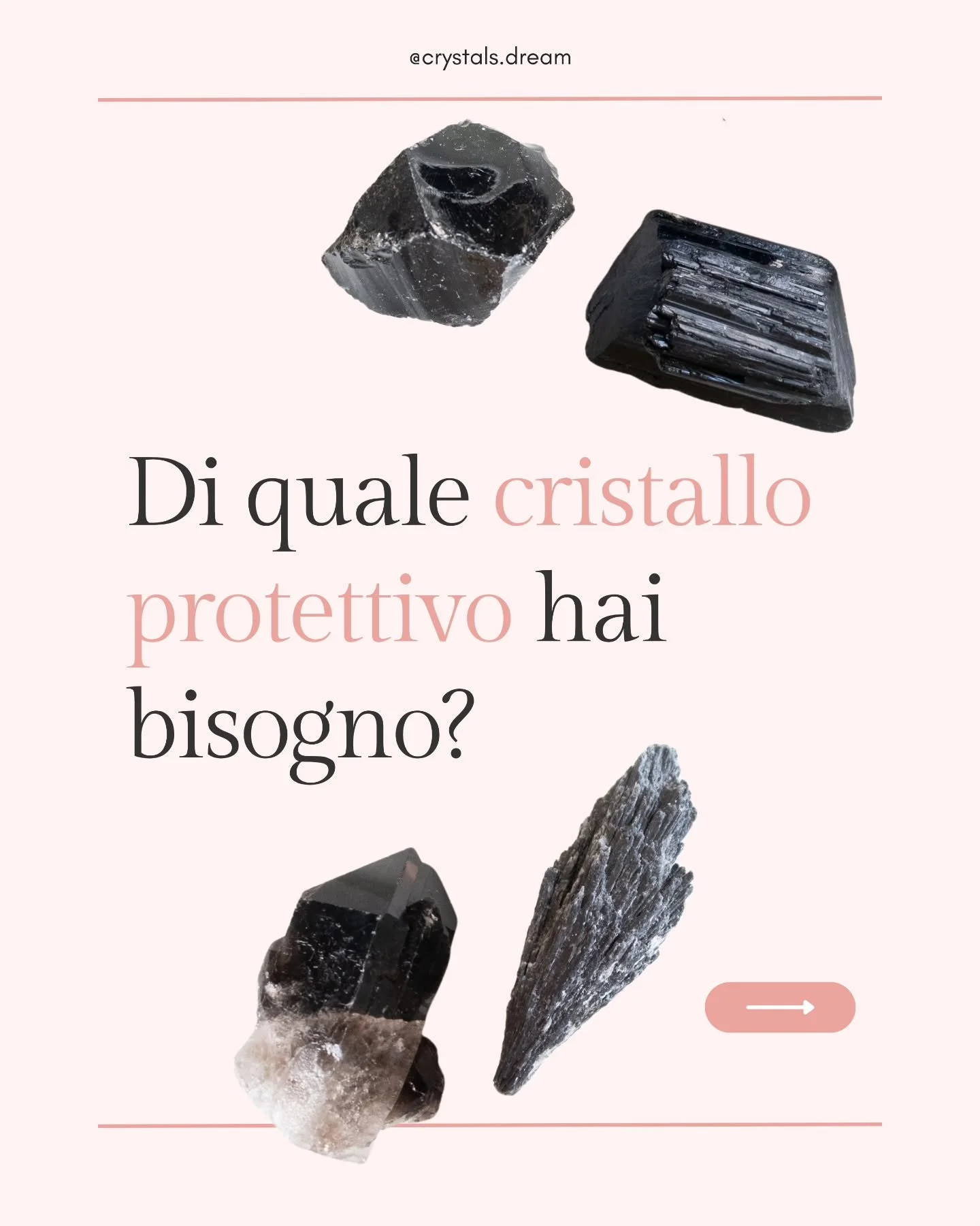 ✨️ I cristalli protettivi hanno tutti energie molto simili ma ognuno di loro ha una sua sfumatura energetica e lavora in modo diverso.

Alcuni assorbono le energie negative, alcuni ti aiutano a tagliare legami che non ti fanno bene e alcuni ti riport
