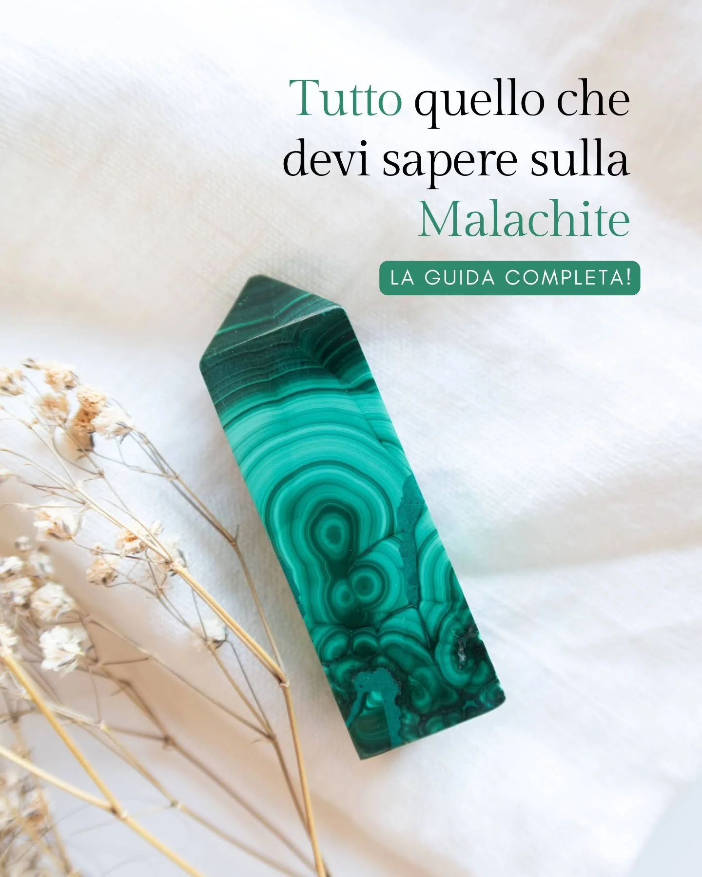 La Malachite &egrave; la pietra della trasformazione. ✨

&Egrave; un'alleata potente nei momenti in cui senti che qualcosa nella tua vita sta cambiando e hai bisogno di guardare con pi&ugrave; consapevolezza ci&ograve; che vuoi lasciare andare.

Nel 