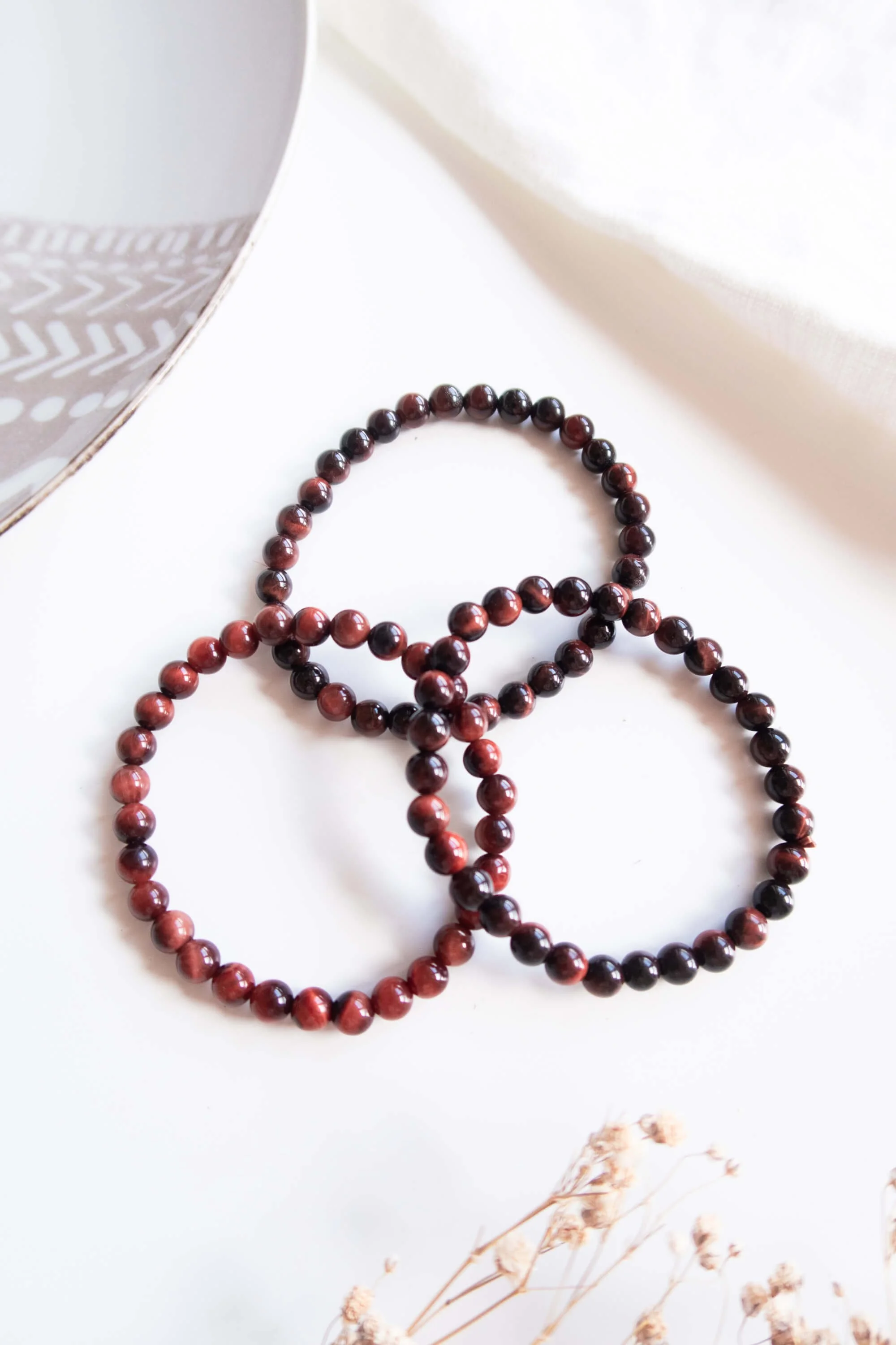 Bracciale in Occhio di Tigre Rosso