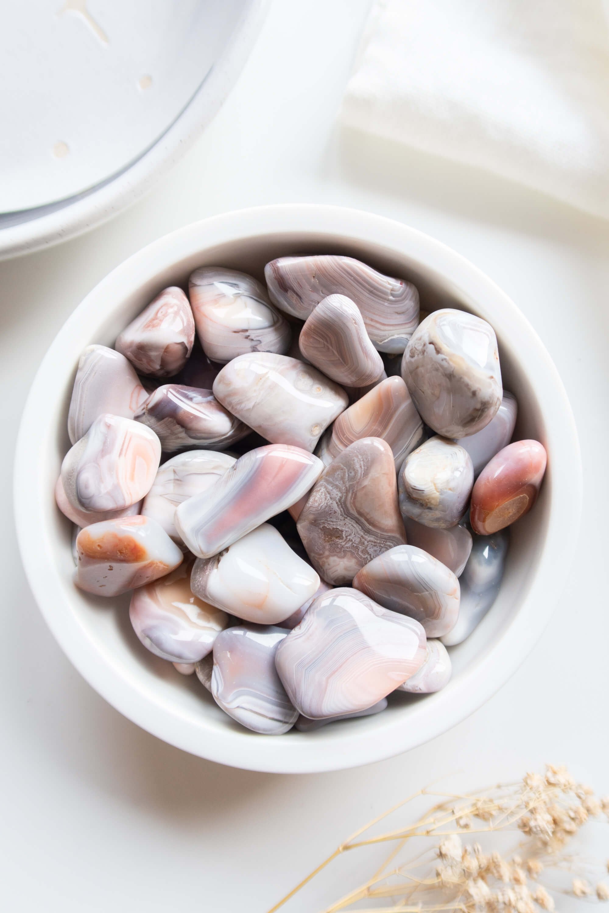 Pietra burattata di Agata Botswana rosa