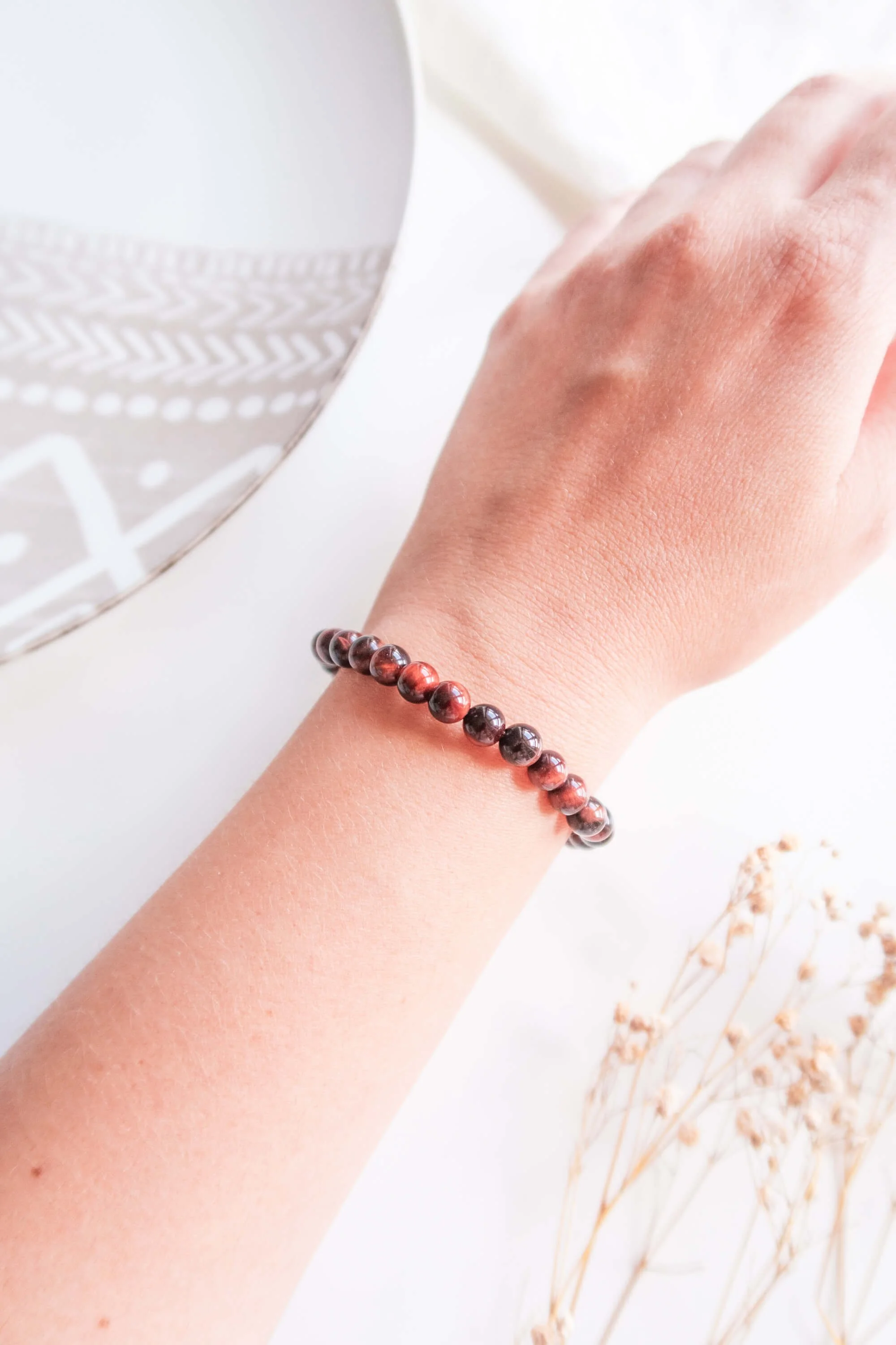 Bracciale in Occhio di Tigre Rosso