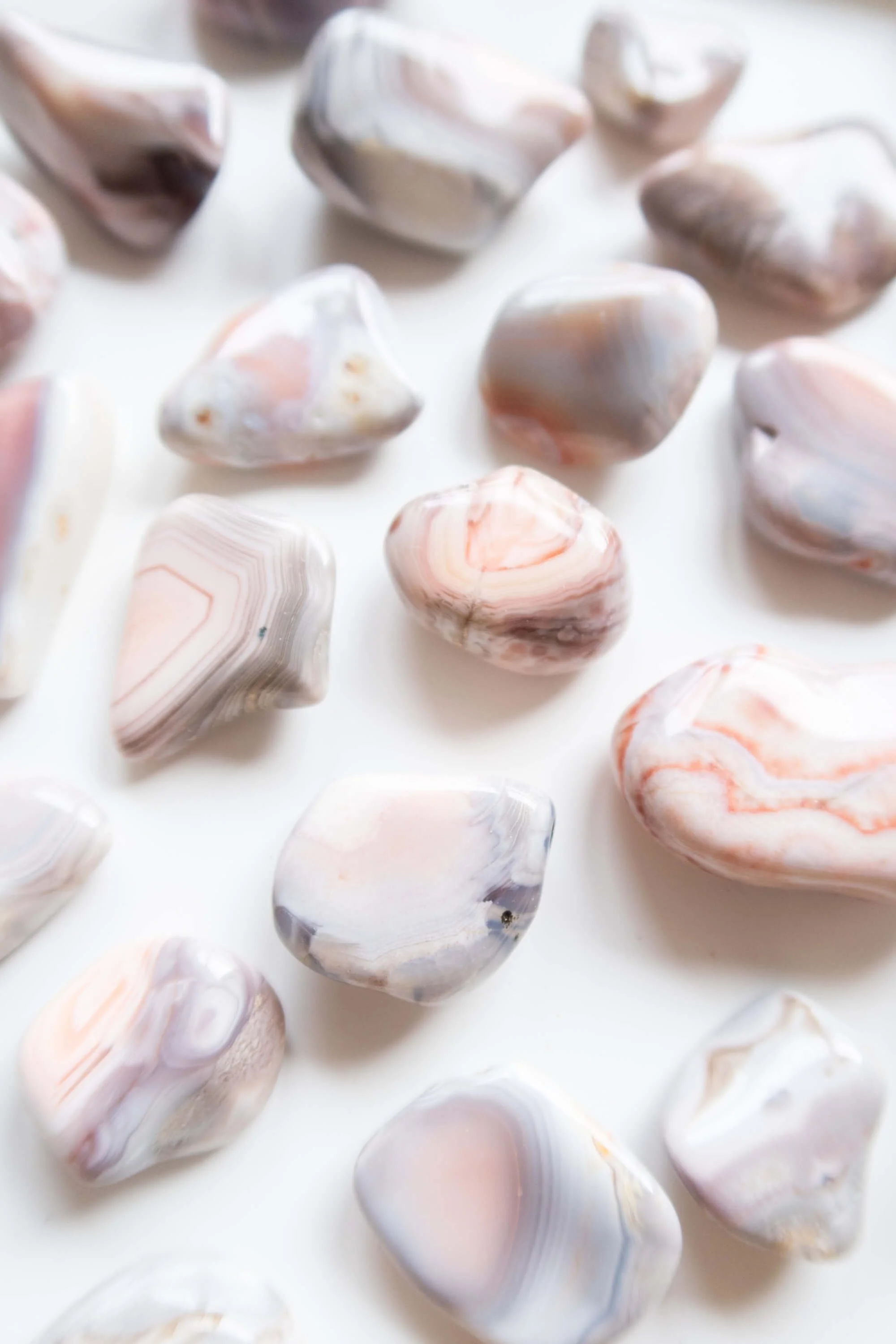 Pietra burattata di Agata Botswana rosa