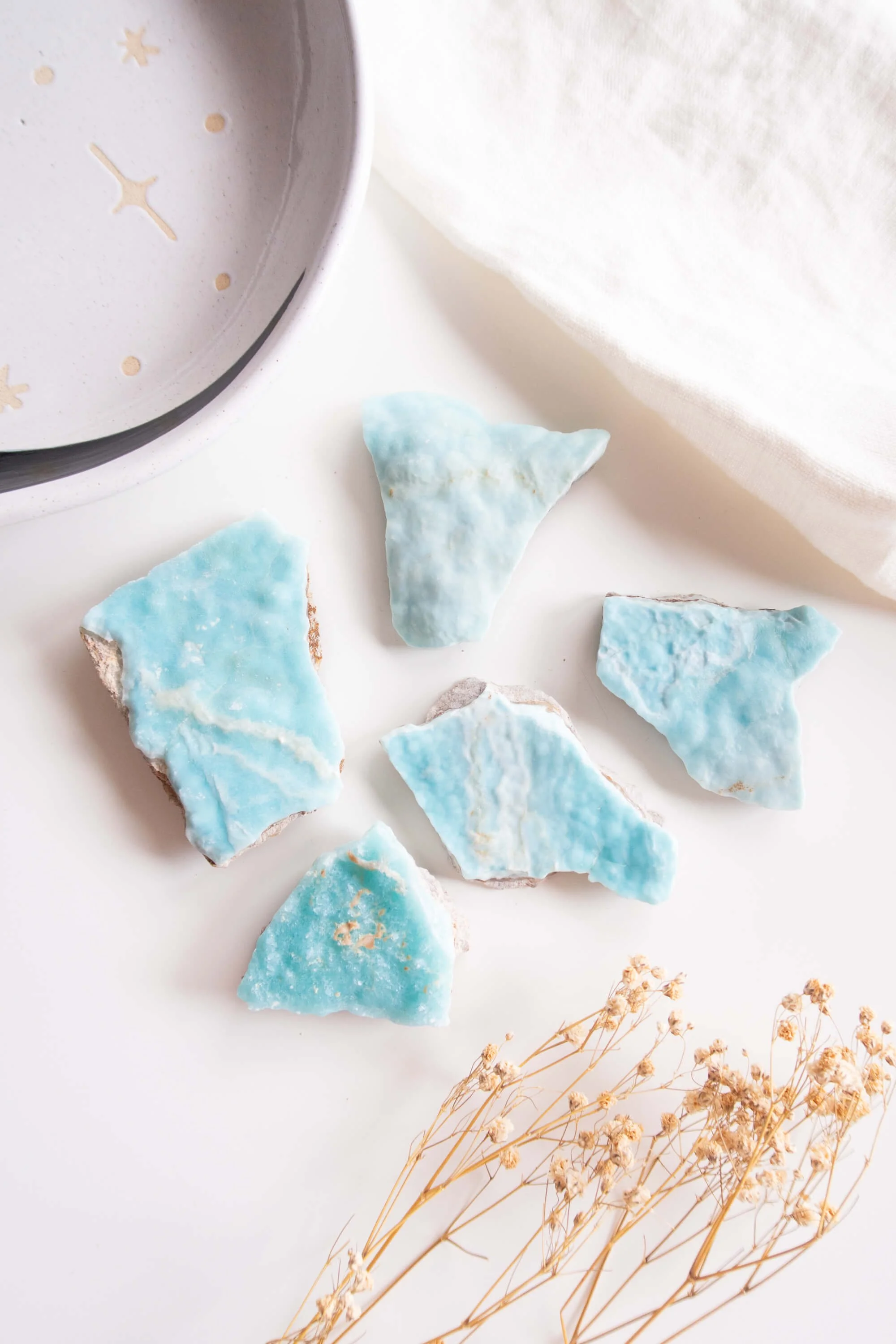 Pietra grezza di Aragonite Blu